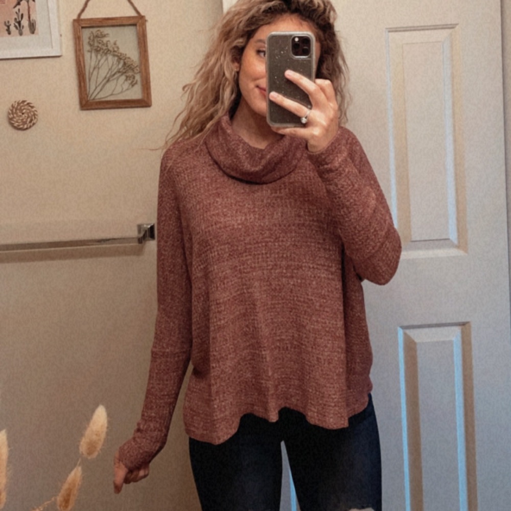 Burgundy Turtleneck Sweater